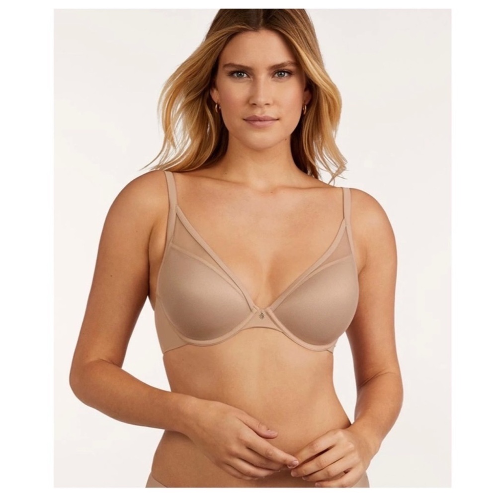 THIRDLOVE 24/7 Classic Uplift Plunge Bra in Taupe, Size 36E